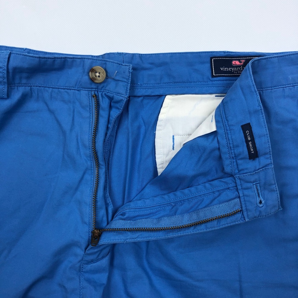 Vineyard Vines Club Shorts Mens 38 Blue Cotton Chino Flat Front Whale 9" Inseam - Picture 4 of 9